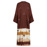 BROWN TIE DYE ABAYA W SCARF