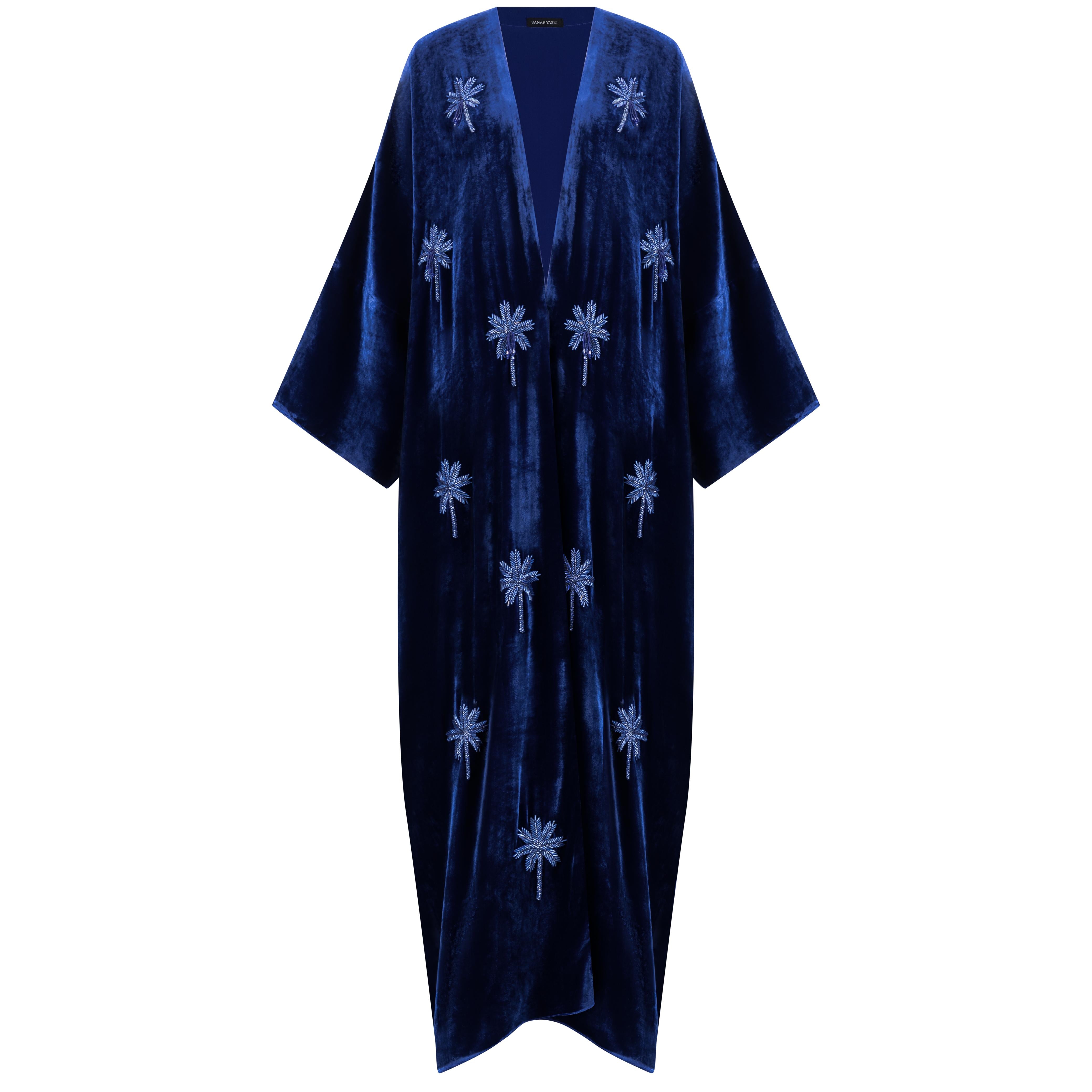 NAVY BLUE  VELVET ABAYA