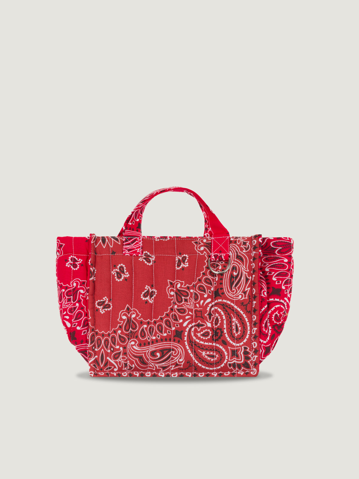 MINI QUILTE CABAS TOTE - HEART - VINTAGE RED/ RED