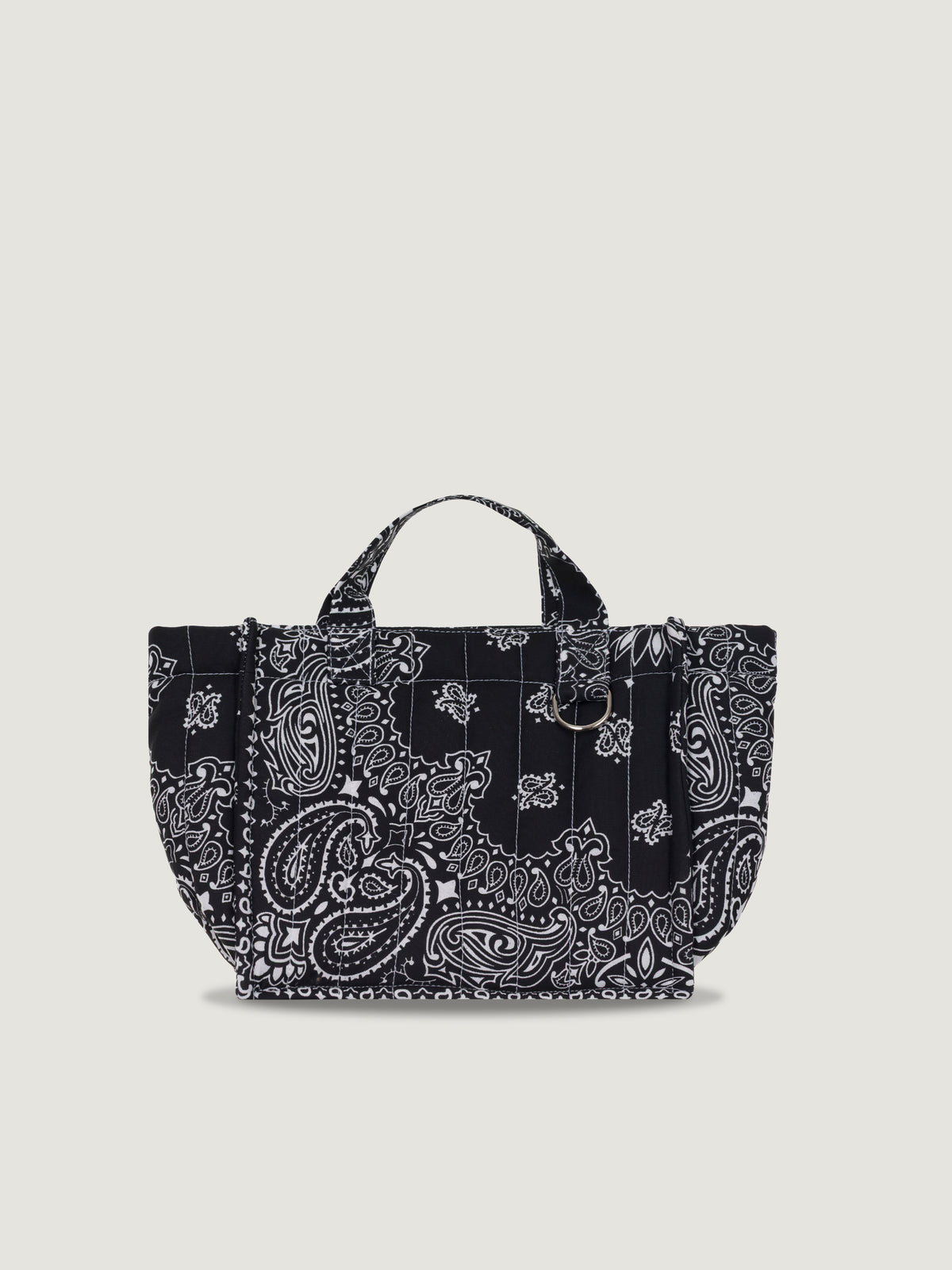 MINI QUILTED CABAS TOTE - HAPPY - ALL BLACK