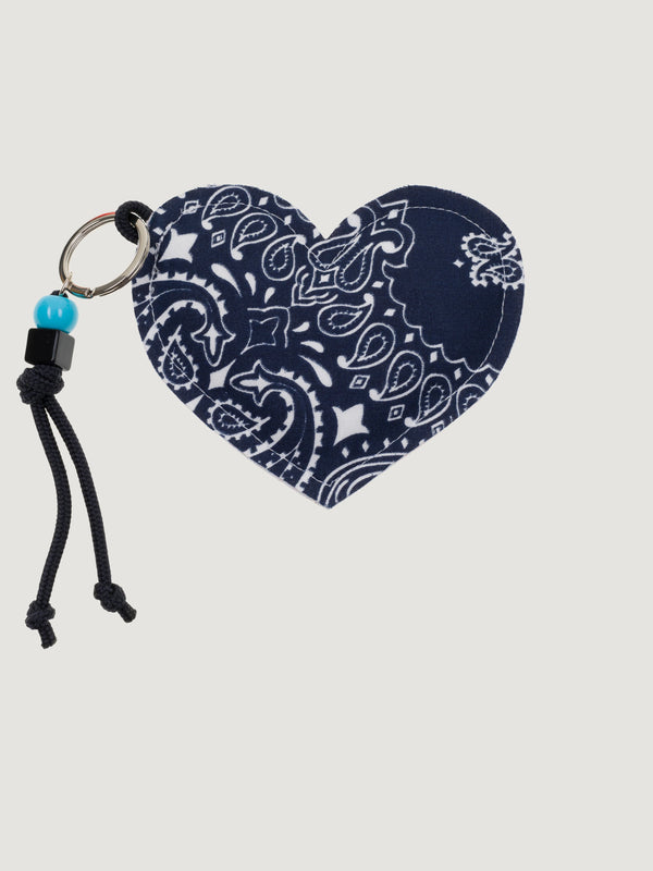 HEART key holder - navy/chambrais