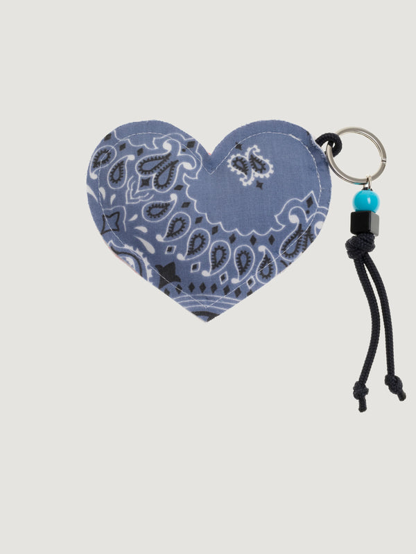 HEART key holder - navy/chambrais