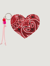 HEART key holder - vintage red/pink