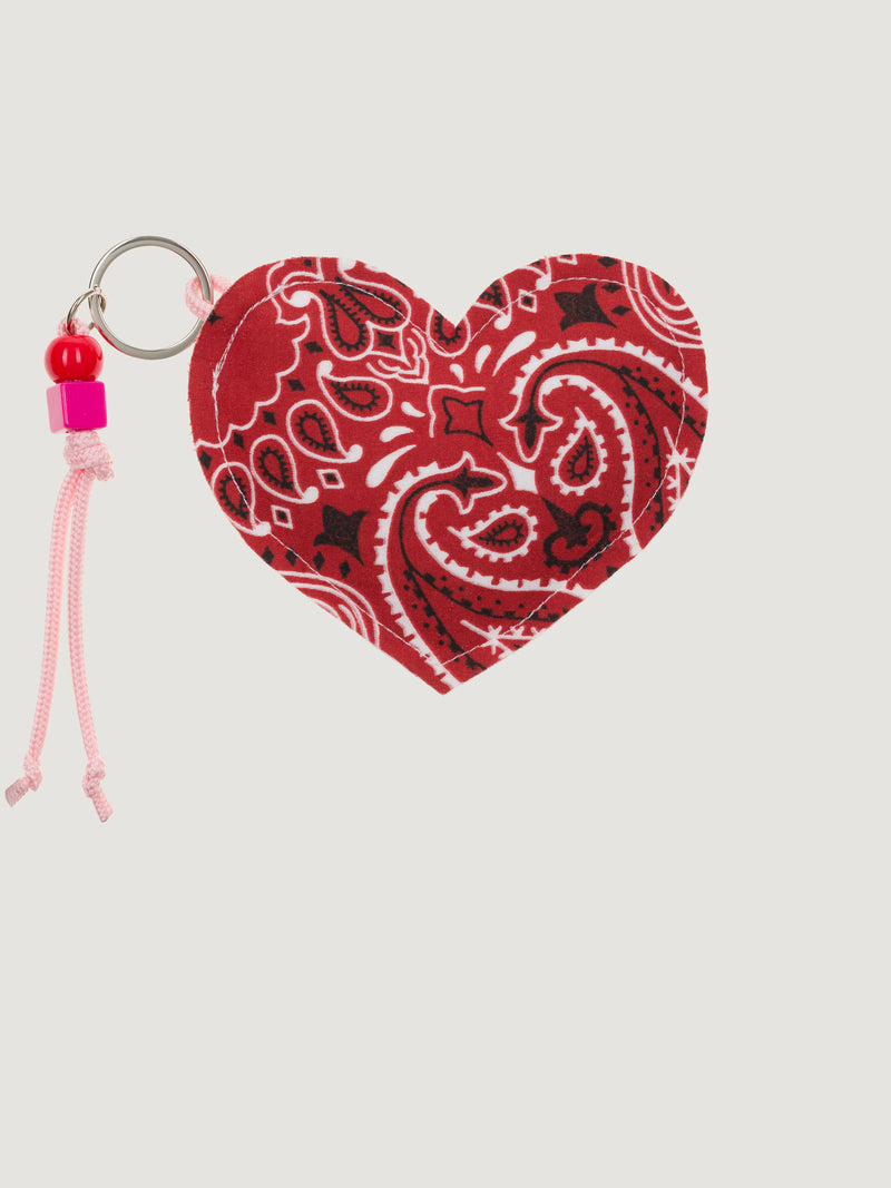 HEART key holder - vintage red/pink