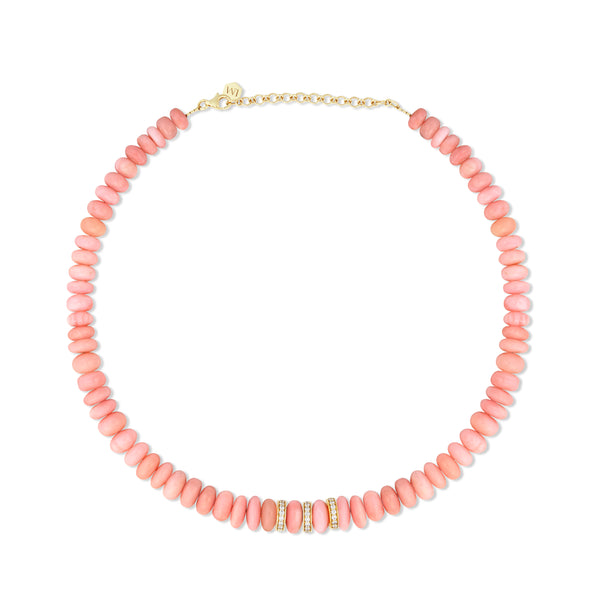 PINK OPAL & DIAMONDS NECKLACE