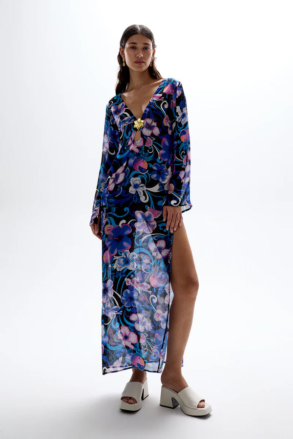 HOTLINE MAXI DRESS- HIBISCUS BLUE