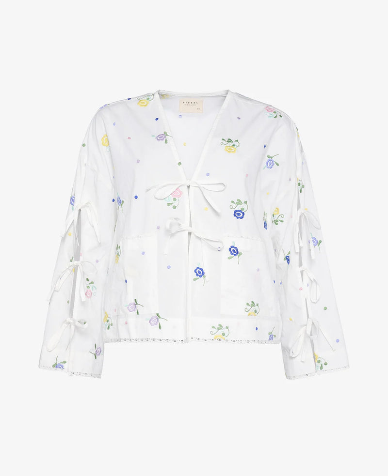 COHO ORGANIC COTTON TOP- WHITE FLOWER O/S