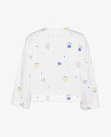 COHO ORGANIC COTTON TOP- WHITE FLOWER O/S