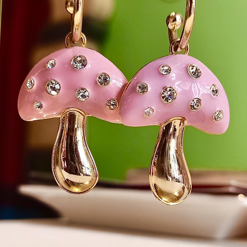 SHROOM EARRINGS PINK