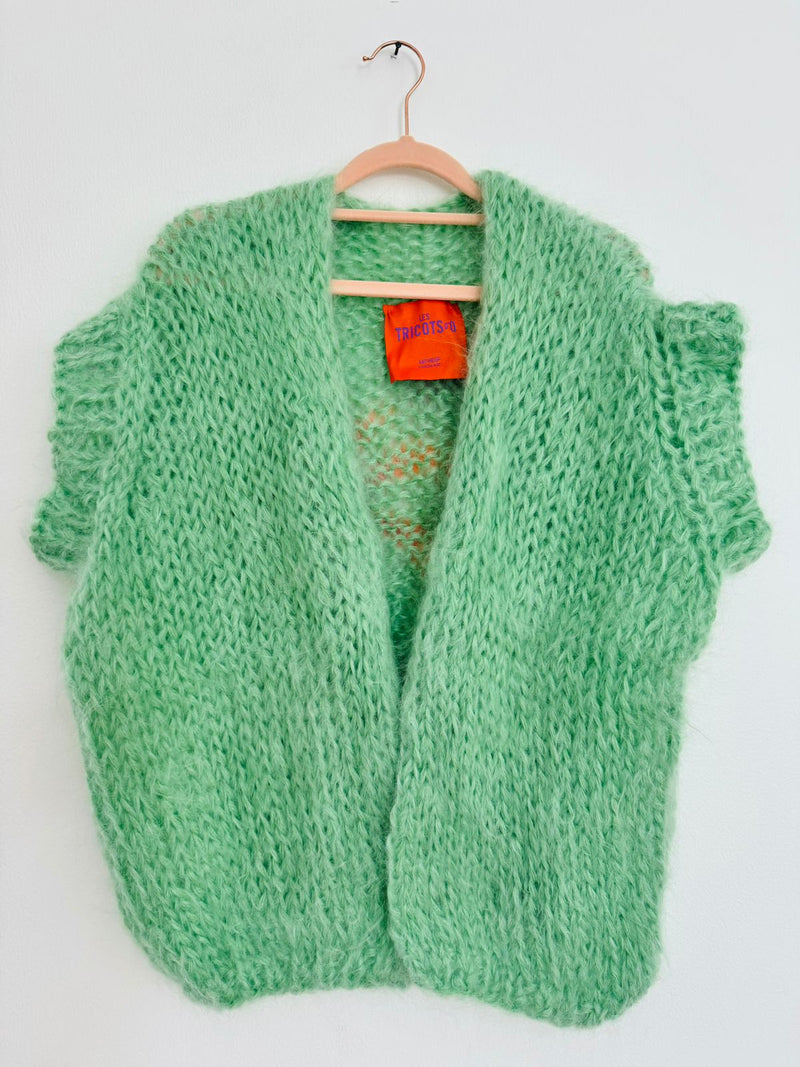 SLEEVELESS MOHAIR CARDIGAN