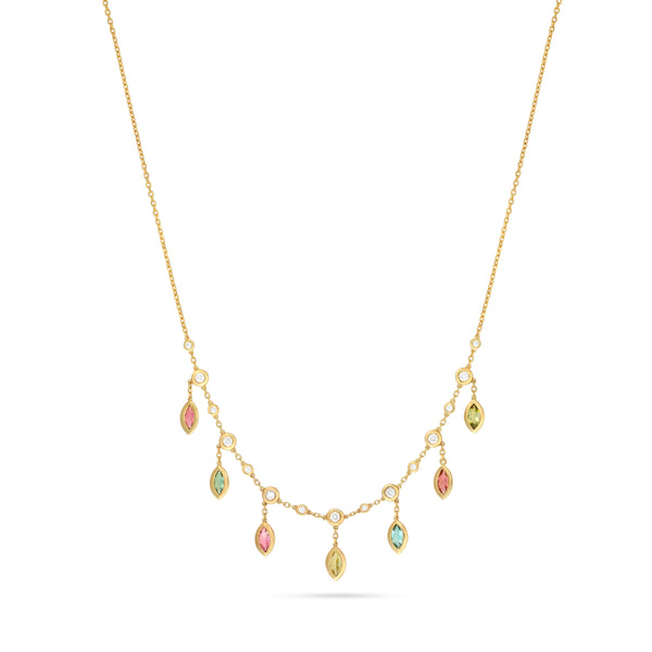 MULTI TOURMALINE & DIAMONDS NECKLACE