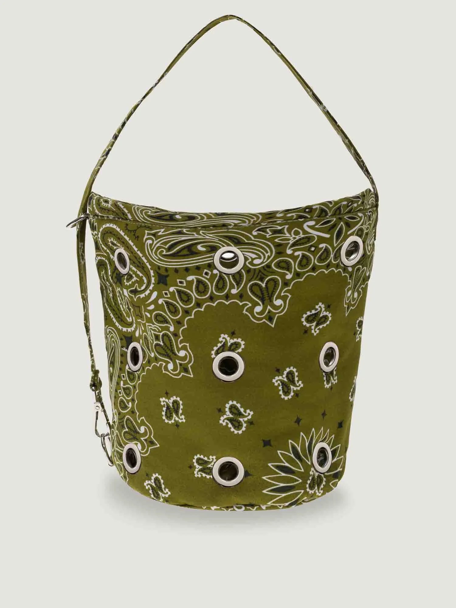 EYELET BUCKET BAG - BRONZE
