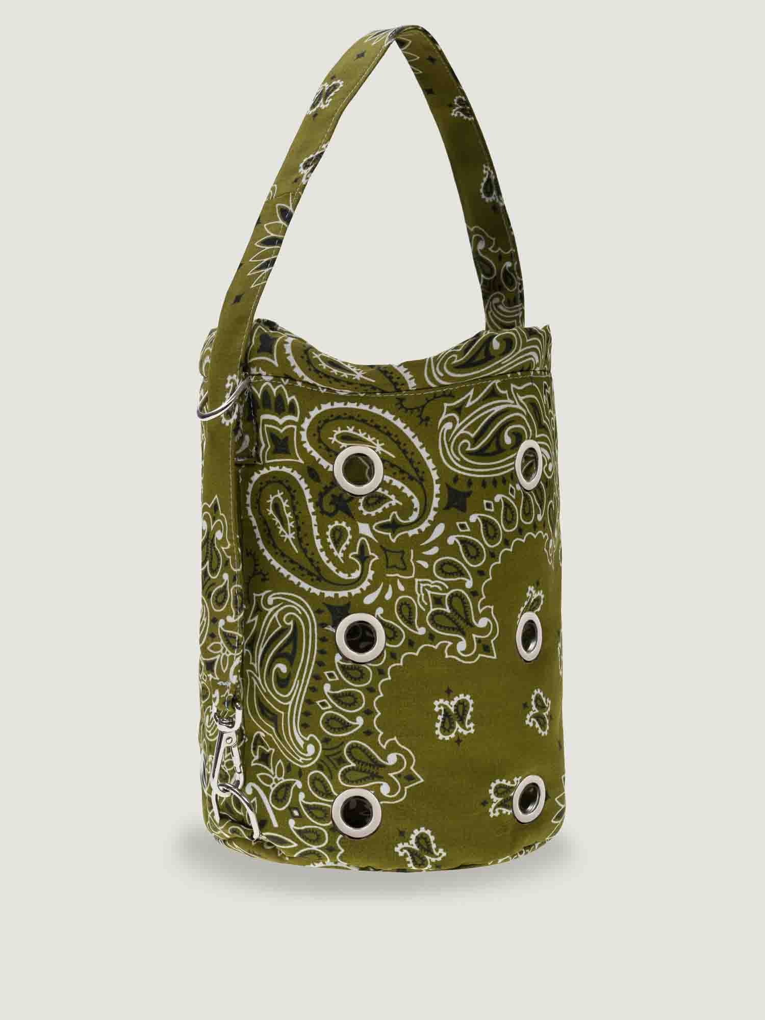 EYELET BUCKET BAG - BRONZE
