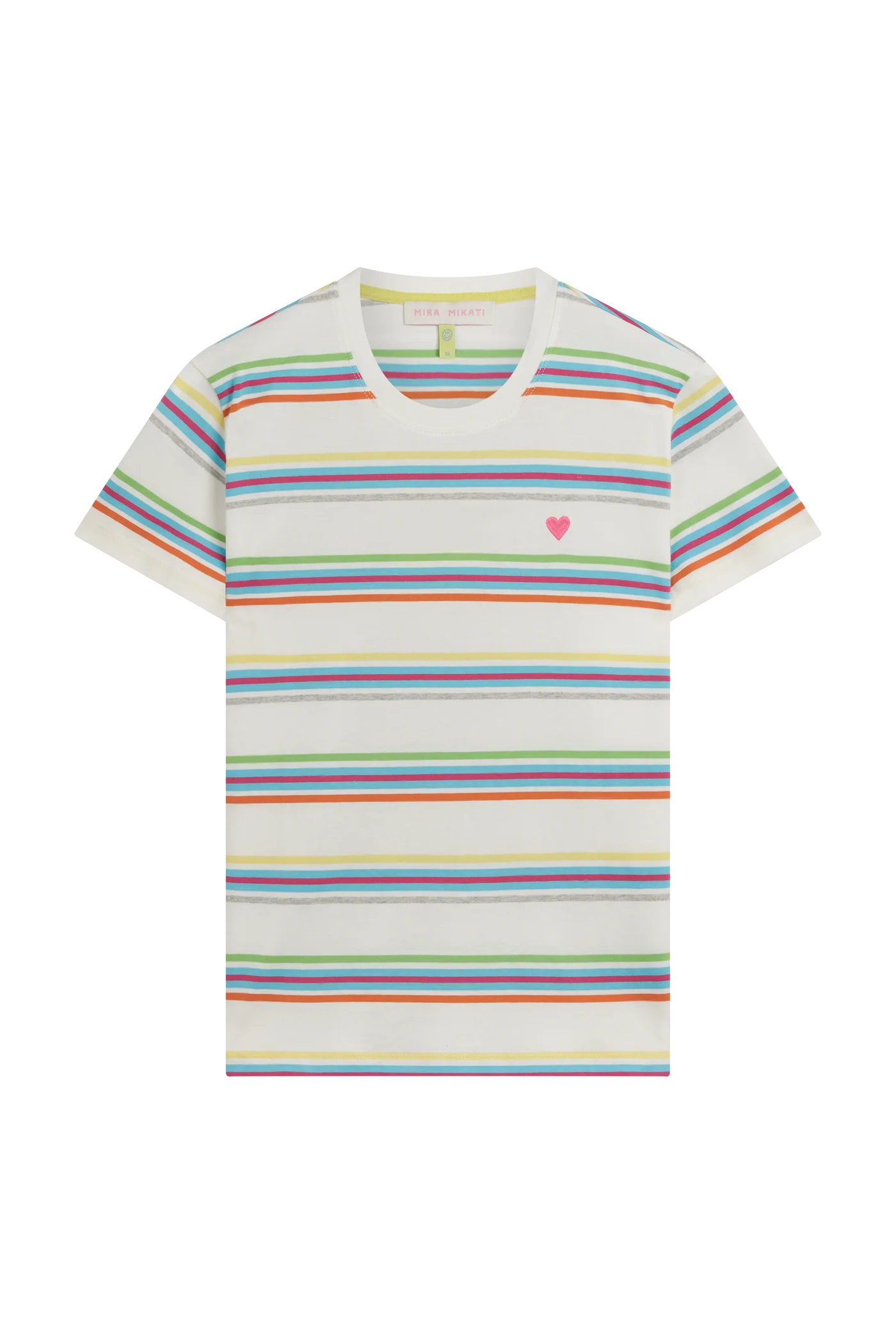 Stripey Tee With Heart Embroidery
