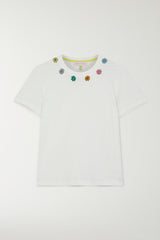 EMBROIDERED FLOWER T-SHIRT