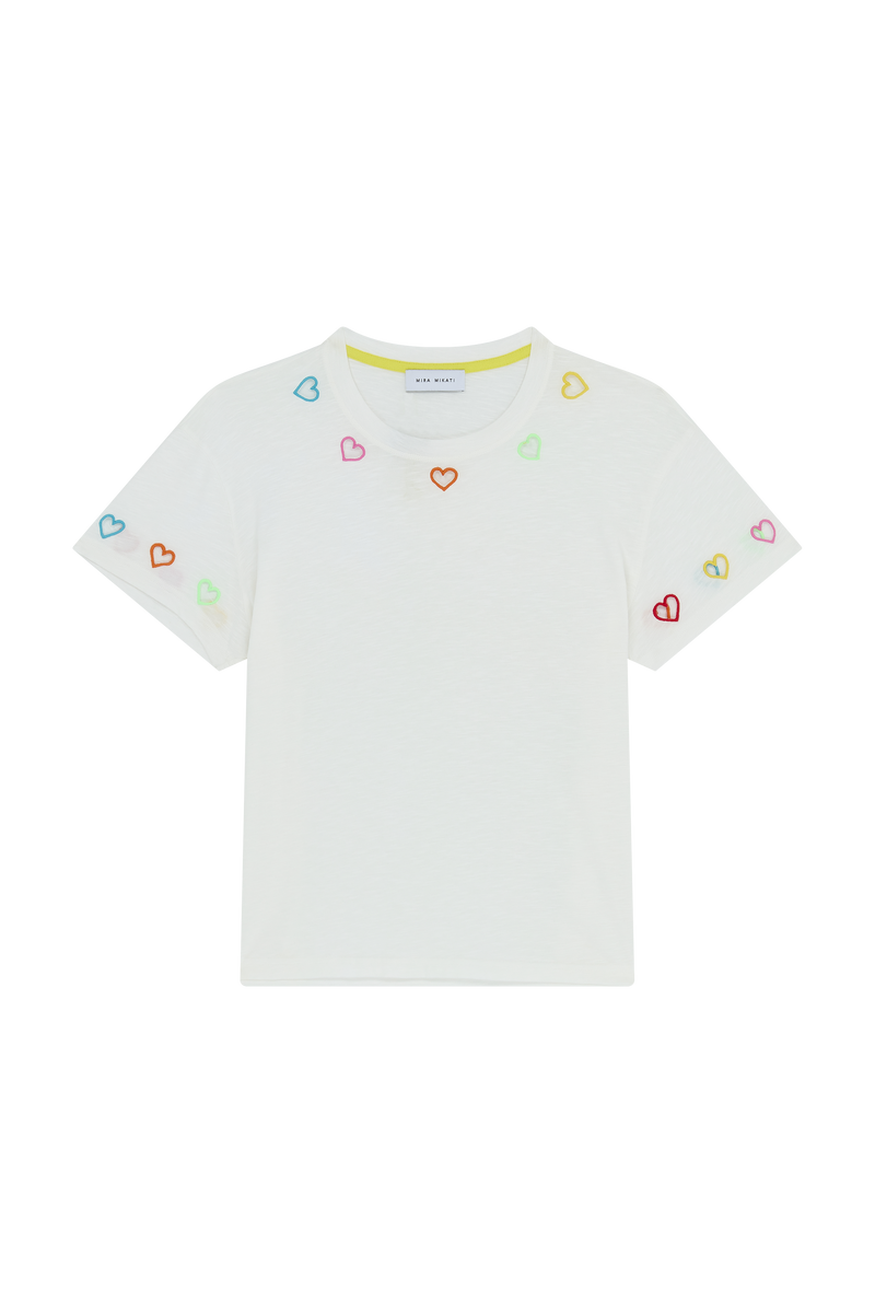 CUT- OUT HEART TRIM T-SHIRT