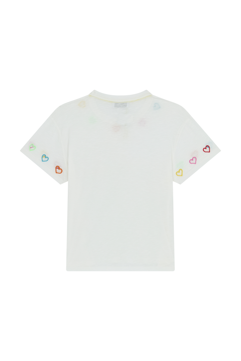 CUT- OUT HEART TRIM T-SHIRT