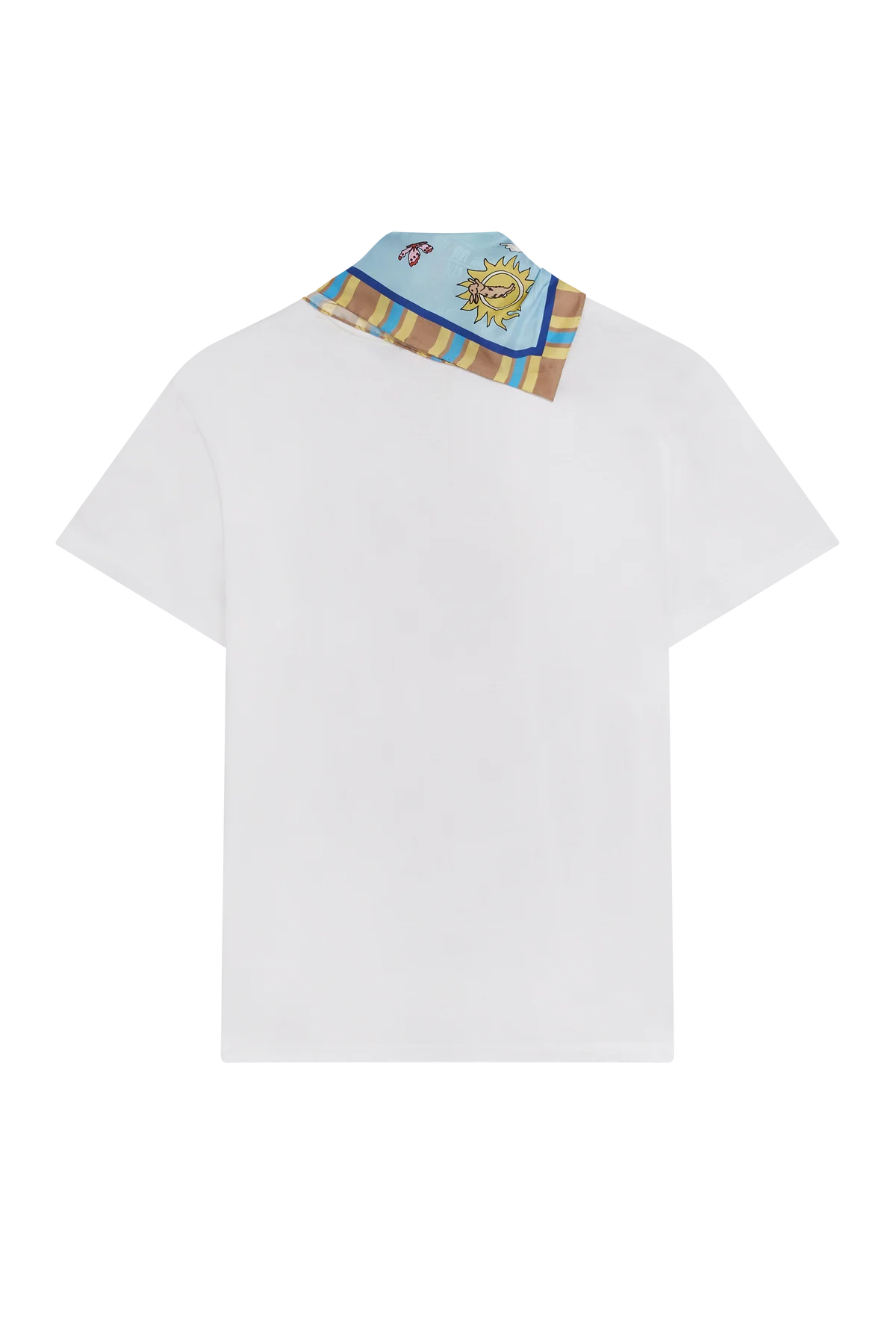 Detachable Scarf Tee With Embroidery