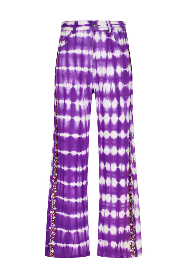 ECSTASY TIE DYE PURPLE PANTS