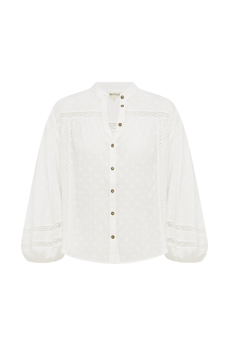 VOILA SMOCK BLOUSE BLANC