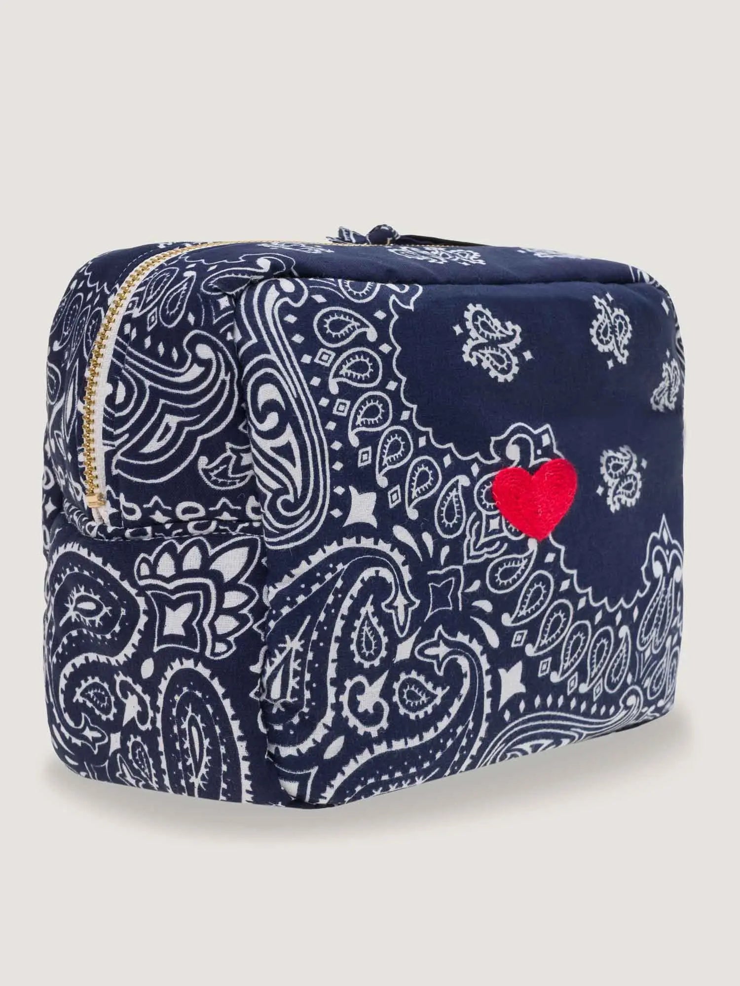 MAXI VANITY POUCH - HEART - ALL NAVY