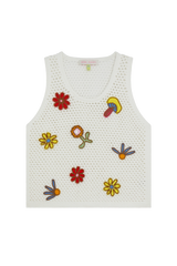 KNITTED VEST WITH CROCHET PATCHES