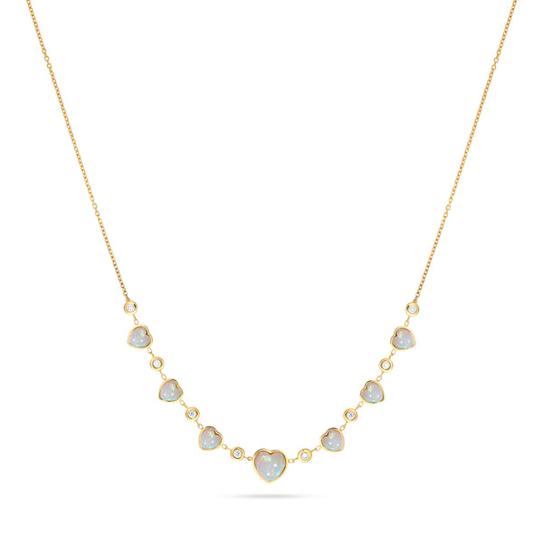 OPAL HEARTS & DIAMONDS NECKLACE