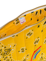 ZIPPED QUILTED POUCH - RAINBOW - GOLD YELLOW