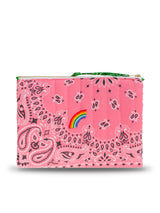 ZIPPED QUILTED POUCH - RAINBOW - PINK
