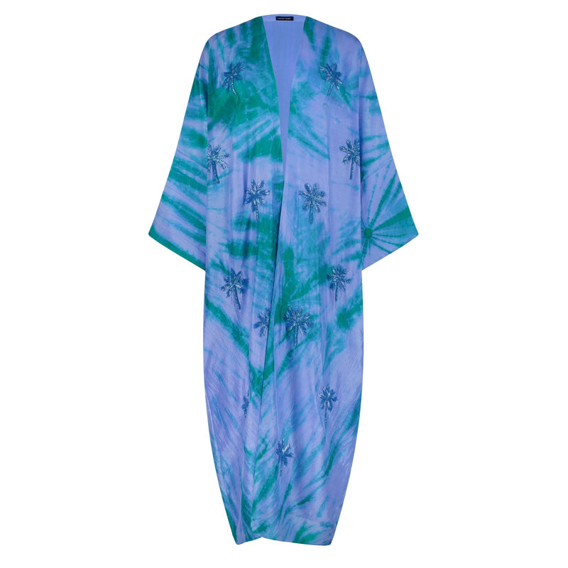 BLUE & GREEN TIE DYE ABAYA