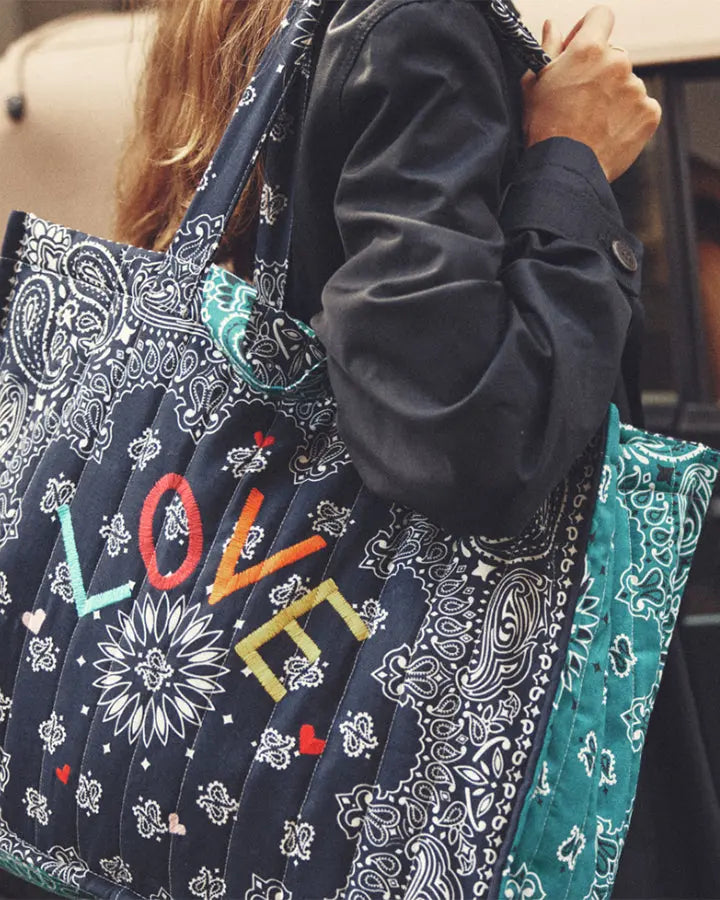 MAXI QUILTED - LOVE - Navy Petrole