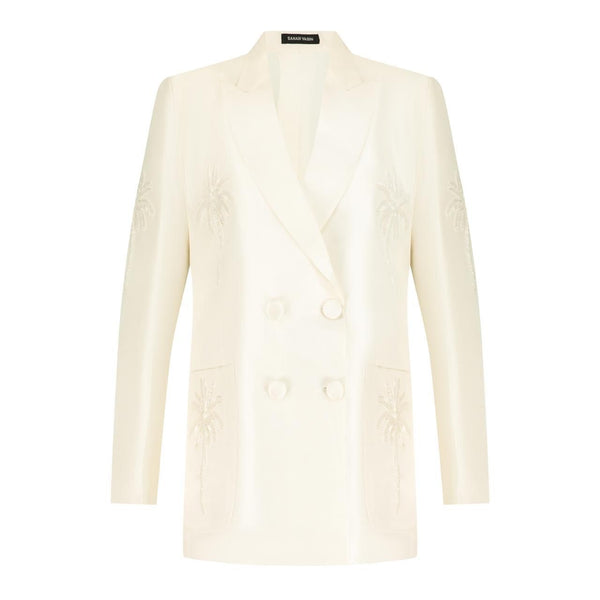 White silk blazer