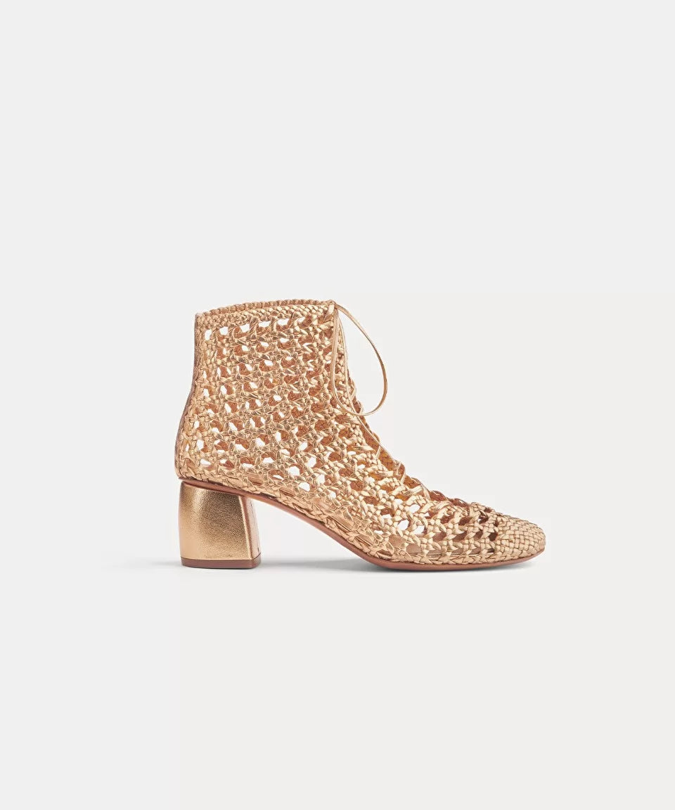chic hand–woven ankle boot