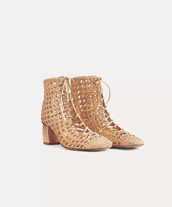 chic hand–woven ankle boot