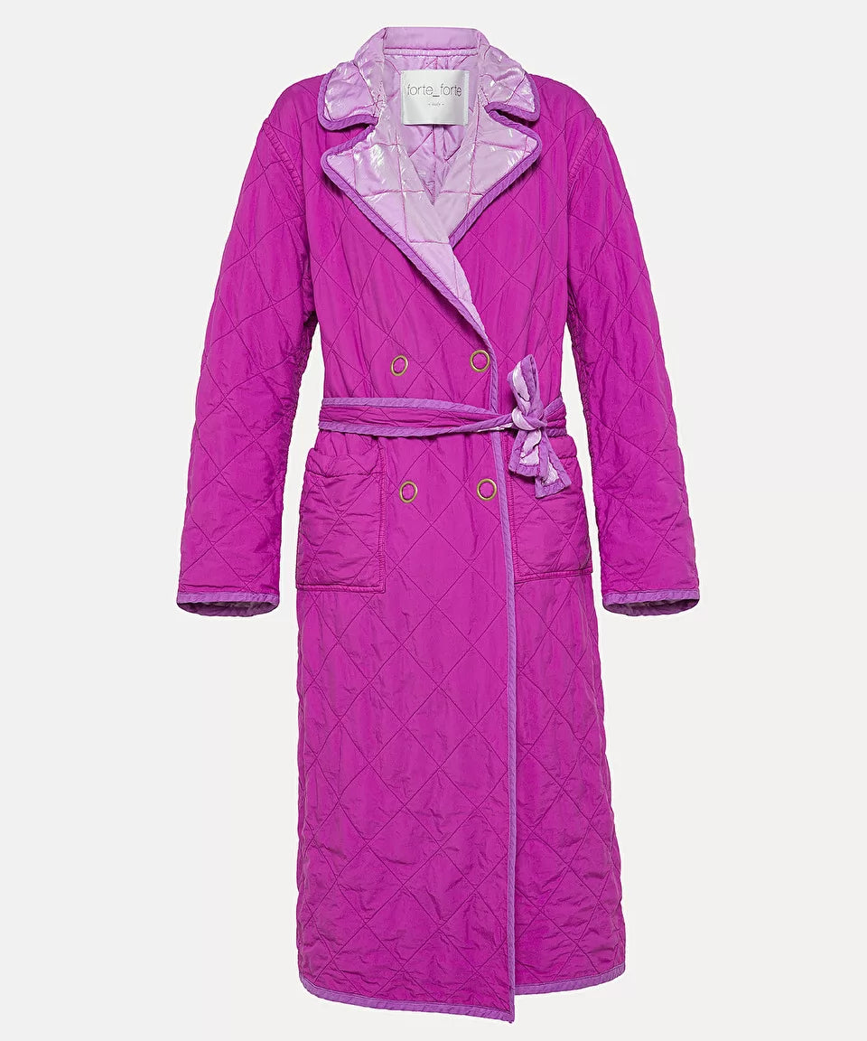 Liquid matelasse trench coat