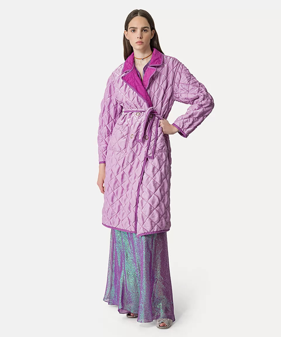 Liquid matelasse trench coat
