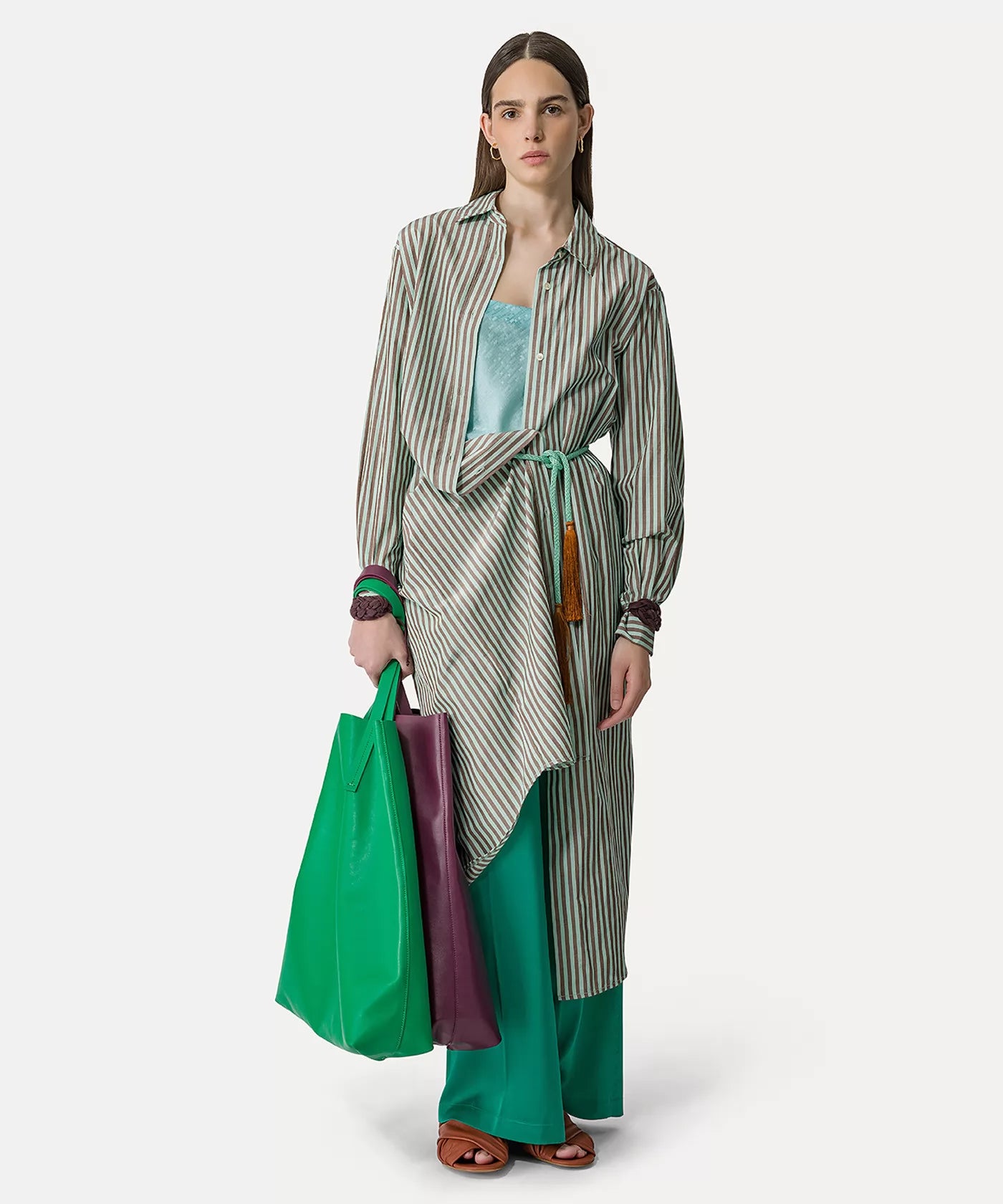 Stretchy silk satin pants