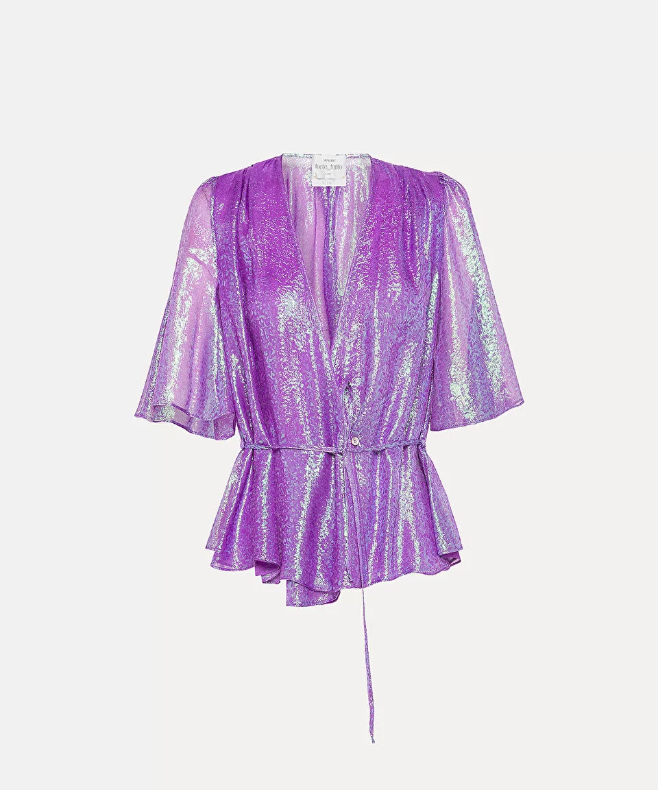 IRIS CHIFFON SILK CROSS TOP
