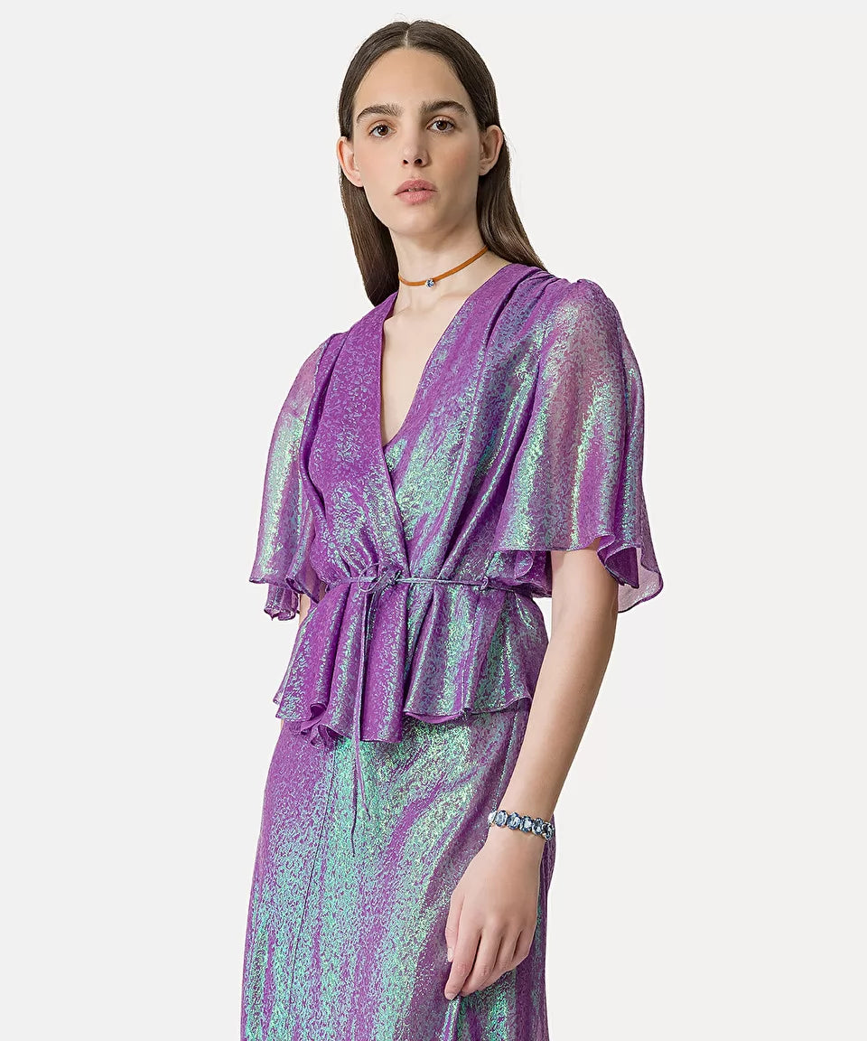 IRIS CHIFFON SILK CROSS TOP