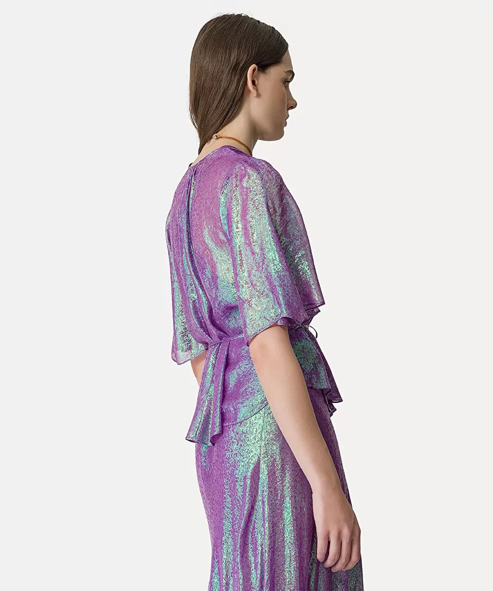 IRIS CHIFFON SILK CROSS TOP
