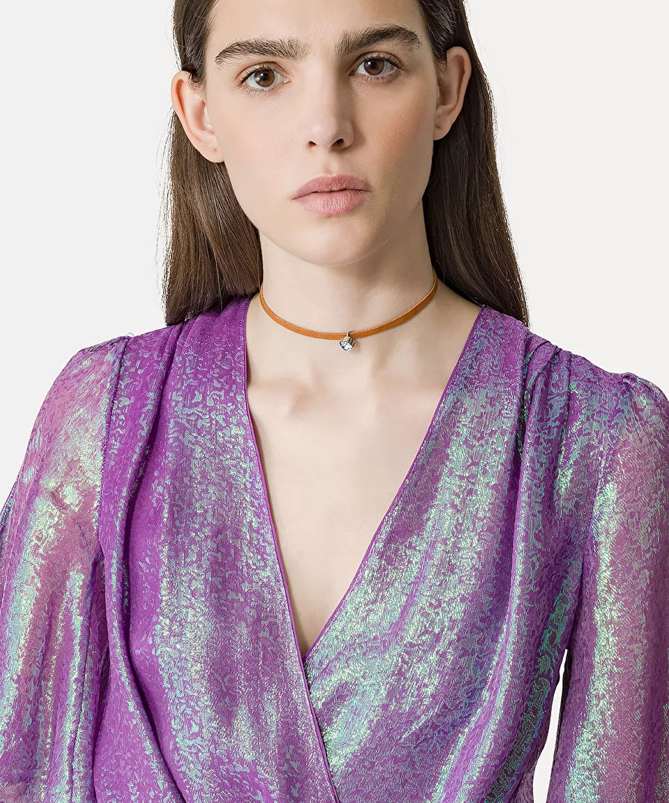 IRIS CHIFFON SILK CROSS TOP