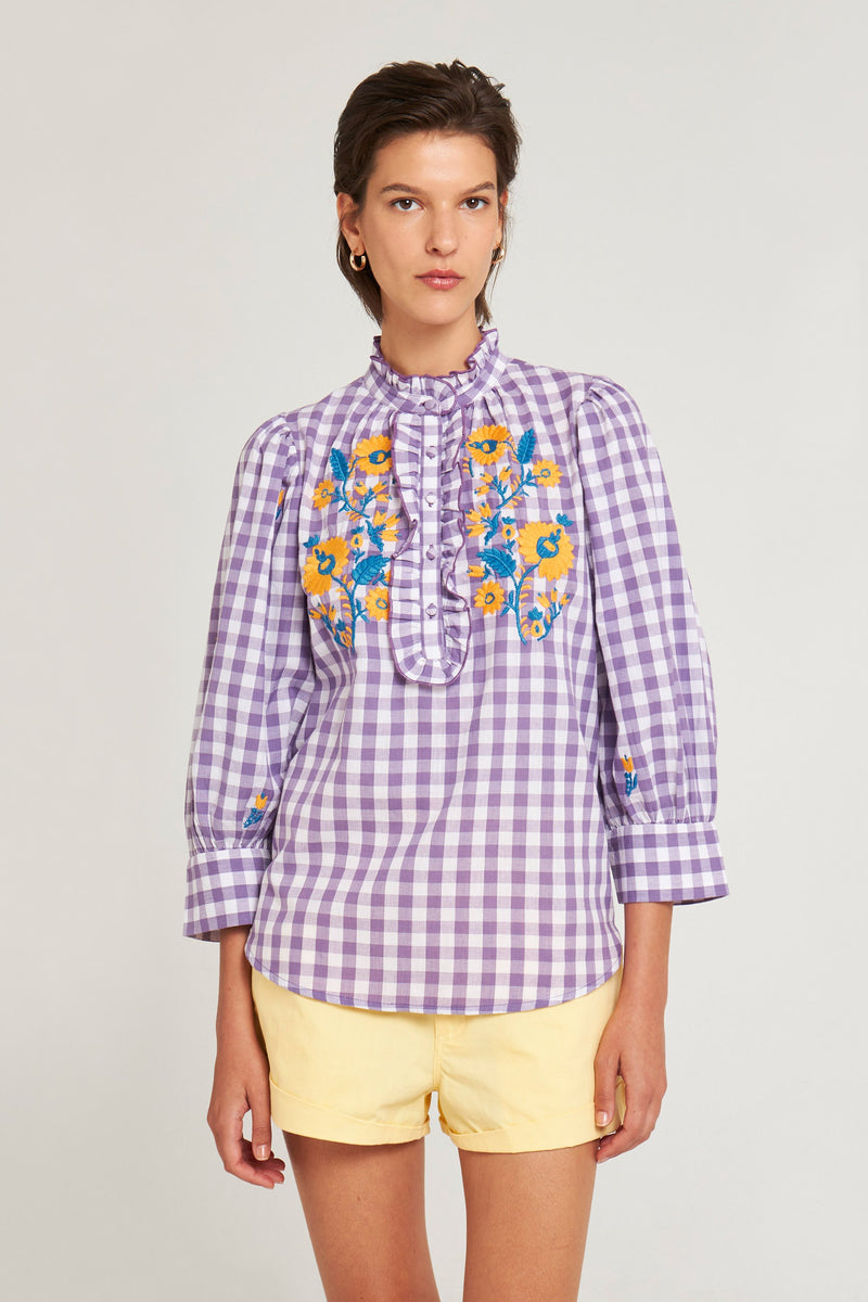 Polly embroidered blouse Purple