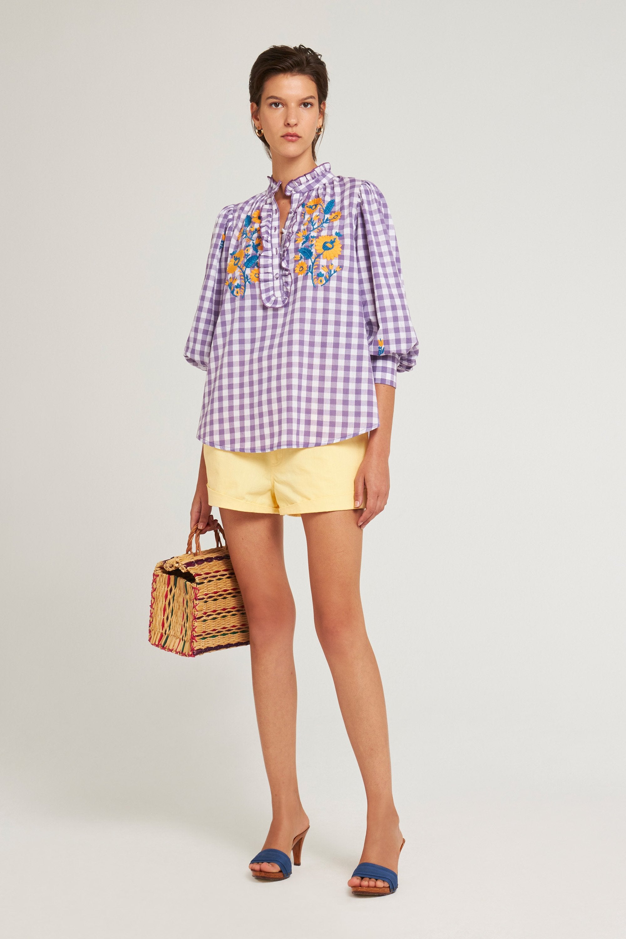 Polly embroidered blouse Purple