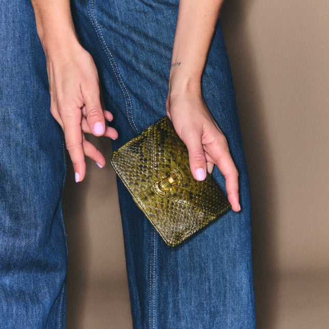 ALEX WALLET MILITARY GREEN PYTHON