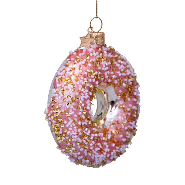 Gold/pink donut ornament