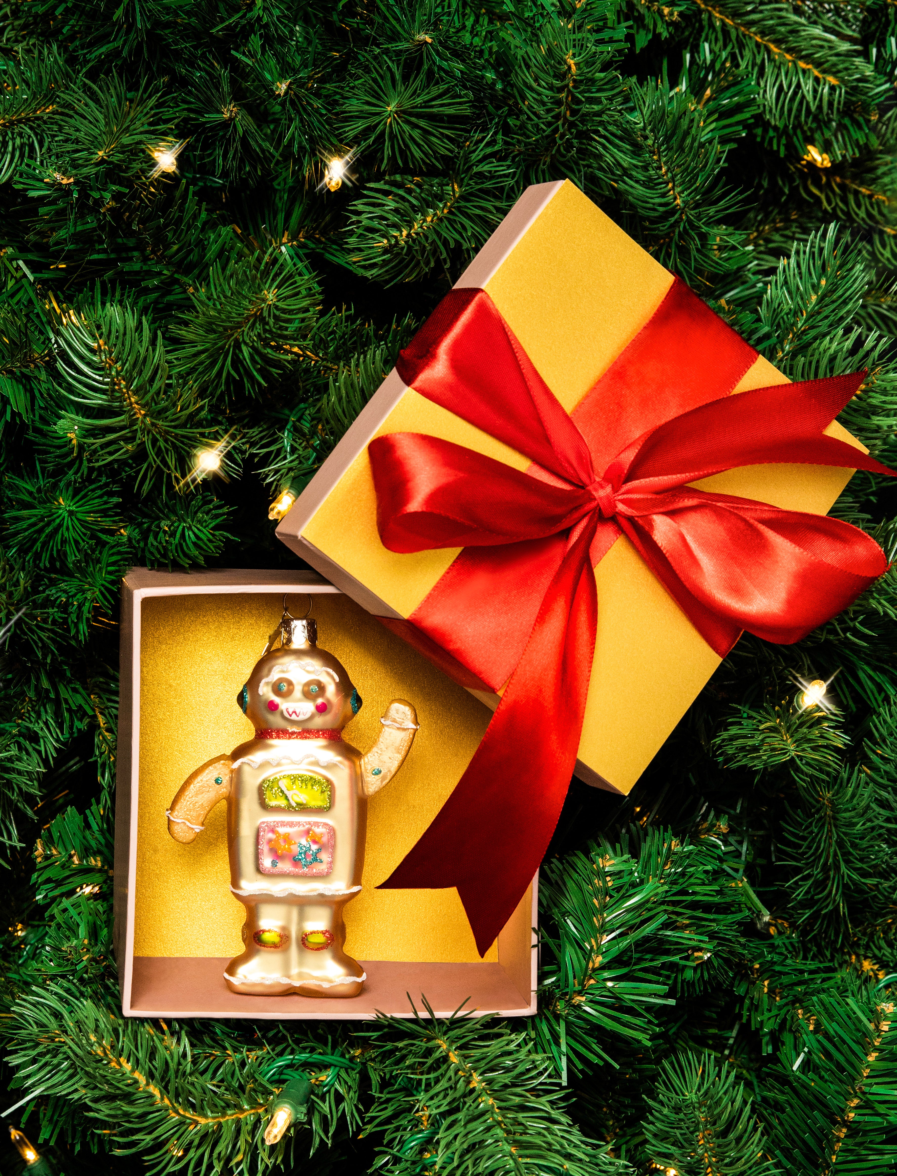 Gingerbread robot boy ornament