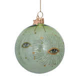 Bauble glass green transparent with eye