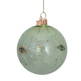 Bauble glass green transparent with eye