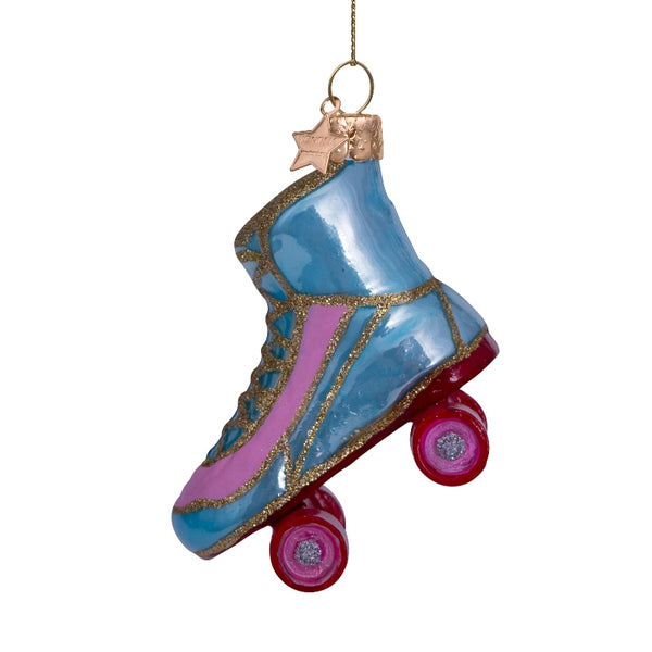 Blue/pink opal rollerskate ornament