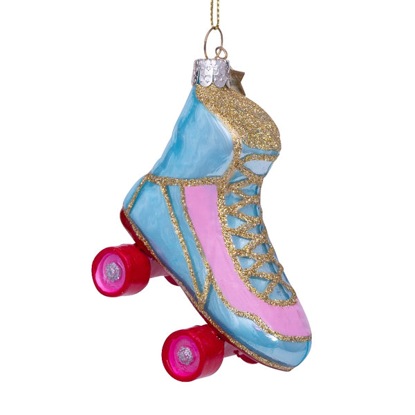 Blue/pink opal rollerskate ornament